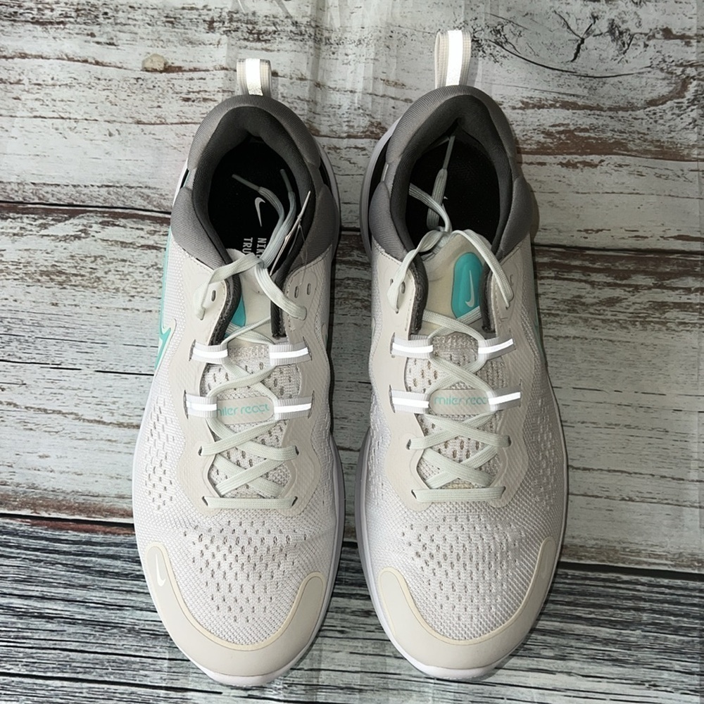 Nike Men's React Miller 2 Platinum Tint/Dynamic
Turquoise-White Size 10 NWOT - Picture 2 of 11